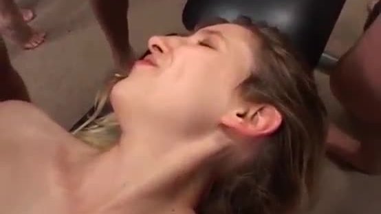 All holes ready for her first gangbang